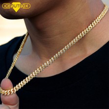 Iceoutbox 6mm Buzlu Out Çinko Bling Kolye Rhinestone Altın Miami Çinko Bağlantı Kadınlar Için Erkek Hip Hop Takı Hediyeler (Yurt Dışından)