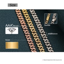 Iceoutbox 6mm Buzlu Out Çinko Bling Kolye Rhinestone Altın Miami Çinko Bağlantı Kadınlar Için Erkek Hip Hop Takı Hediyeler (Yurt Dışından)