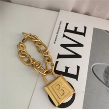 Vintage Metal Kalın Çinko Kalılı Geometrik Harf B Kilıl Kalılı Moda Kadın Punk Takı Yansıma (Yurt Dışından)