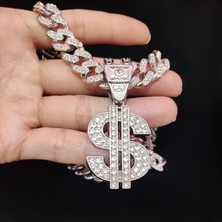 Hip Hop Dolar Kolye Kolye ile 13MM Zincir Hiphop Buzlu Out Kolye Kolye Moda Punk Takı (Yurt Dışından)