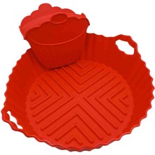 Silikon Airfryer Pişirme Kabı ve Fırın Eldiveni