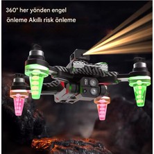 Rgb Işıklı C19S  Taşınabilir Drone 4K Hd Çift Kamera  360 Derece Engel Kaçınma