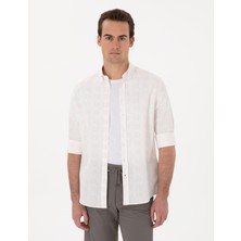 Pierre Cardin Erkek Nar Çiçeği Baskılı Regular Fit Uzun Kollu Gömlek 50304544-VR239