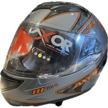 Axor Motorsiklet Kaskı Axor War Series Tam Kask Gri