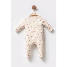 Cassiope Organik Pamuklu Patikli Uzun Kollu Yandan Bağlamalı Soft Touch Kız Bebek Tulum