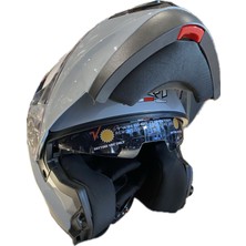Motorsiklet Kaskı Ncr Nardo Gri Renk Kask Çene Açılır - Tam Kask Vizörlü