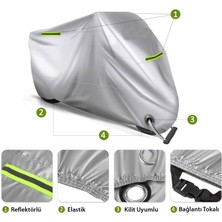 Mondial 100 Masti Arka Çanta Uyumlu Motosiklet Brandası Premium (Kilit Uyumlu)-Gri