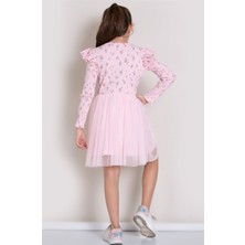 Pop Fashion Kız Çocuk Bayramlık Çiçek Desenli Tül Elbise | Şık ve Rahat Tasarım ❤️✨