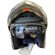 Motorsiklet Kaskı Ncr Nardo Gri Renk Kask Çene Açılır - Tam Kask Vizörlü