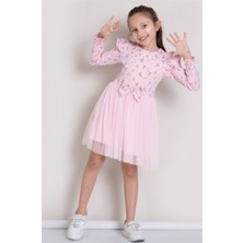 Pop Fashion Kız Çocuk Bayramlık Çiçek Desenli Tül Elbise | Şık ve Rahat Tasarım ❤️✨