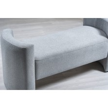 Aura Puf Gri Havlu Kumaş Bohem Bench