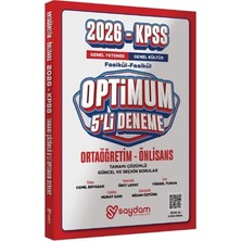 Saydam Yayınları 2026 Kpss Lise Ortaöğretim Ön Lisans Optimum 5 Deneme