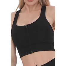 Uniquetrenders Kadın Büstiyer Kadın Fermuarlı Sporcu Crop