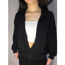 Işıl Tekstil Kadın Siyah Spor Ceket
