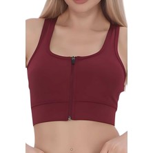 Uniquetrenders Kadın Büstiyer Kadın Fermuarlı Sporcu Crop