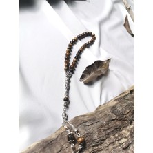Luna Jewelry Kaplan Gözü Doğal Taş Küre Kesim 33 Lü 8mm Tesbih