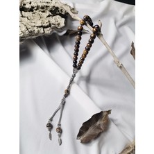 Luna Jewelry Kaplan Gözü Doğal Taş Küre Kesim 33 Lü 8mm Tesbih