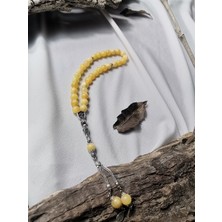 Luna Jewelry Kalsit Doğal Taş Küre Kesim 33 Lü 8mm Tesbih