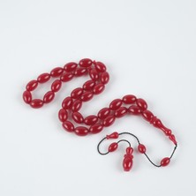 Lapisdo Zar Kehribar Beyzi Kesim 7.5X11.5MM Tesbih -Vişne