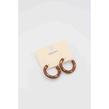 Glare Jewellery Leopar Desen Çelik Halka Küpe