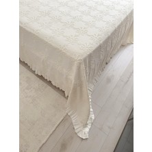 Sevgi Bahçesi Fırfırlı Yatak Örtüsü [ Ekru]