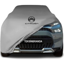 Citroen C3 Aircross (2017 - ) Gri Kumaş Araba Branda Logolu Kumaş Araba Brandası Penye Oto Branda