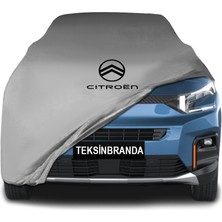 Citroen Berlingo 3 (2018 - ) Gri Kumaş Araba Branda Logolu Kumaş Araba Brandası Penye Oto Branda
