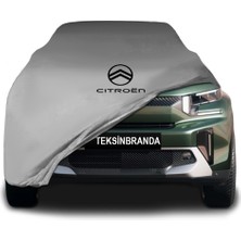 Citroen C3 Aircross 2 (2024 - ) Gri Kumaş Araba Branda Logolu Kumaş Araba Brandası Penye Oto Branda