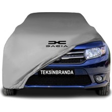 Dacia Logan 2 (2012 - 2020) Gri Kumaş Araba Branda Logolu Kumaş Araba Brandası Penye Oto Branda