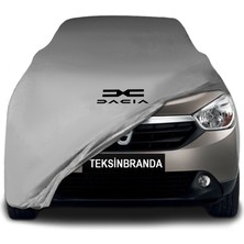 Dacia Lodgy (2012 - ) Gri Kumaş Araba Branda Logolu Kumaş Araba Brandası Penye Oto Branda