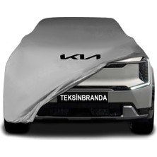 Kia Ev9 (2024 - )  Gri Kumaş Araba Branda Logolu Kumaş Araba Brandası Penye Oto Branda