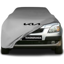 Kia Rio 2 Sedan JB(2005 - 2009)  Gri Kumaş Araba Branda Logolu Kumaş Araba Brandası Penye Oto Branda