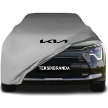 Kia Niro 2 (2022 - )  Gri Kumaş Araba Branda Logolu Kumaş Araba Brandası Penye Oto Branda