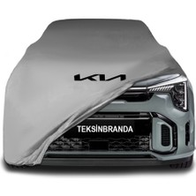 ULTRASHOP Kia Picanto Iıı (2023 - )  Gri Kumaş Araba Branda Logolu Kumaş Araba Brandası Penye Oto Branda