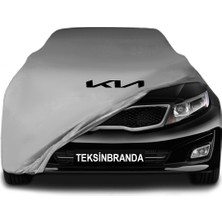 Kia Optima 3 (2010 - 2015)  Gri Kumaş Araba Branda Logolu Kumaş Araba Brandası Penye Oto Branda