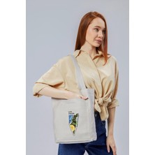 Çınar Bez Çanta 2 Cepli Filistin Baskılı Gri Gabardin Çanta