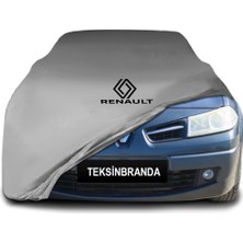 Renault Megane 2 Hatchback (2002 - 2008) Gri Kumaş Araba Branda Logolu Penye Oto Branda