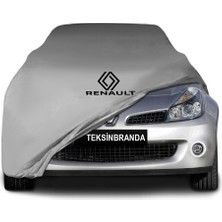 Renault Clio 3 (2005 - 2013) Hb Gri Kumaş Araba Branda Logolu Penye Oto Branda