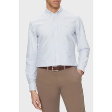 Boss  Pamuk Slim Fit Çizgili Gömlek Erkek Gömlek 50520275 450