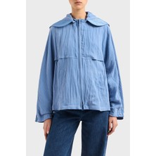 Emporio Armani Regular Fit Çıkarılabilir Kapüşonlu Cupro Ceket Bayan Ceket EW000642 AF12644 U9324