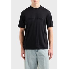 Emporio Armani Logo Nakışlı Pamuklu Regular Fit Bisiklet Yaka T Shirt Erkek T Shirt EM001070 AF13747 UC001