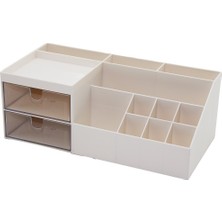 Go İthalat 2 ÇEKMECELİ + 12 BÖLMELİ  PLASTİK MAKYAJ - TAKI ORGANİZER 12X24CM-- Y: 4-6-7-8-9CM (3791)