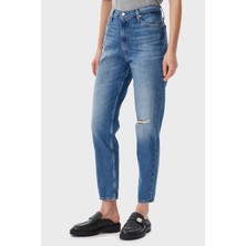 Calvin Klein Pamuklu Mom Fit Yüksek Bel Düz Paça Jeans J20J2251401A4 Bayan Kot Pantolon J20J225140 1A4