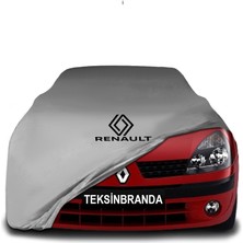 Renault Clio Symbol Sedan (1999 - 2002) Gri Kumaş Araba Branda Logolu Penye Oto Branda