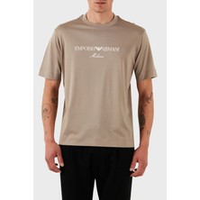 Emporio Armani Logo Işlemeli Regular Fit Pamuklu Bisiklet Yaka T Shirt Erkek T Shirt EM001033 AF10017 M6085