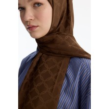 Cs Camellia Scarf Ipeksi Jakar Zincir Desen Şal - Vizon