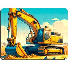 Kepçe ve Kamyonet 2 Adet 24 Parça Eğitici & Öğretici Ahşap Puzzle Yapboz