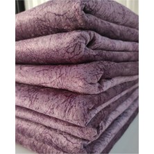 Süngerli Koltuk Çekyat Örtüsü Damar Desenli Parlak Lila Rengi Kaymaz