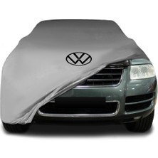 ULTRASHOP Volkswagen Touareg 1 (7l) (2002 - 2010) Gri Kumaş Araba Branda Logolu Kumaş Araba Brandası Penye Oto Branda