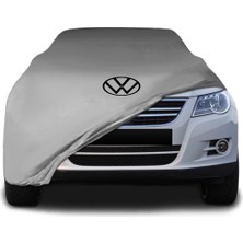 ULTRASHOP Volkswagen Tiguan (2007 - 2015) Gri Kumaş Araba Branda Logolu Kumaş Araba Brandası Penye Oto Branda